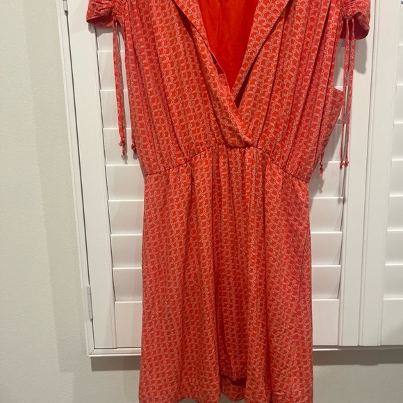 Maeve Coral Patterned Mini Dress - Picture 2 of 7